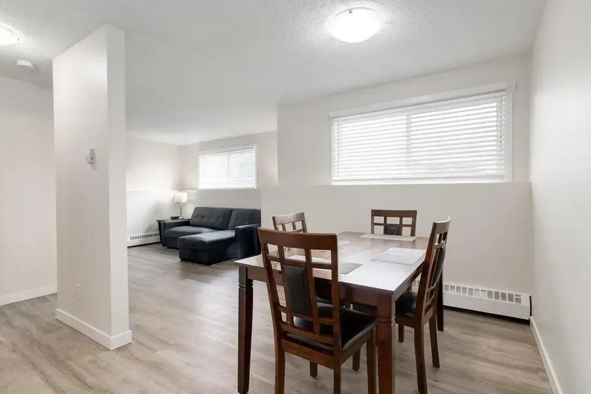 Dining area with natural light connected to good size living room at Matichuk in Bonnyville.