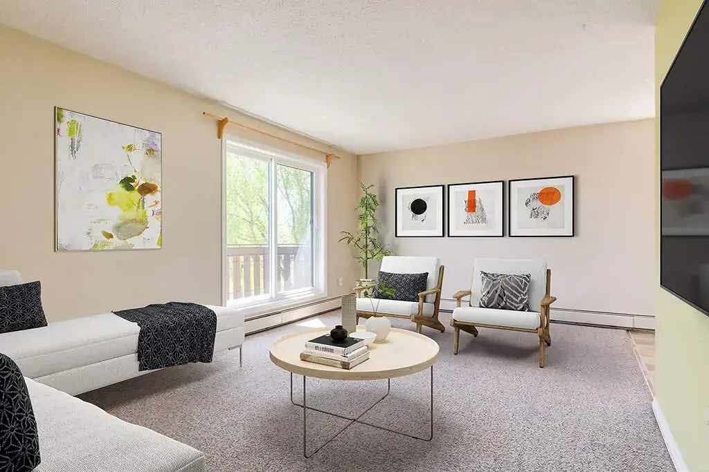 Inviting living room space at Lamplighter in Camrose.