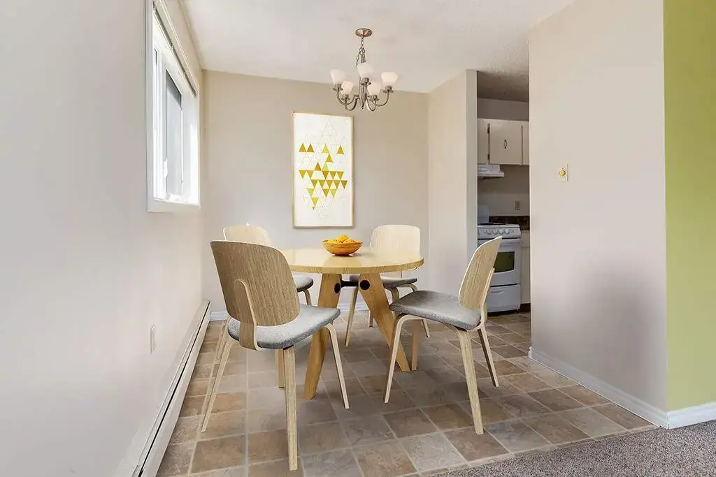 Dining area with natural light at Lamplighter in Camrose.