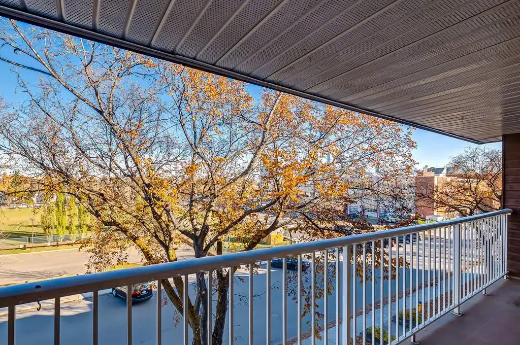 Great size balcony at Hudson Court apartments in Edmonton.