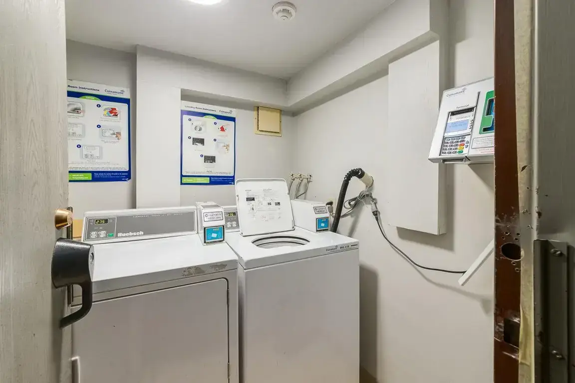 Laundry facilities at Hudson Court in Edmonton.