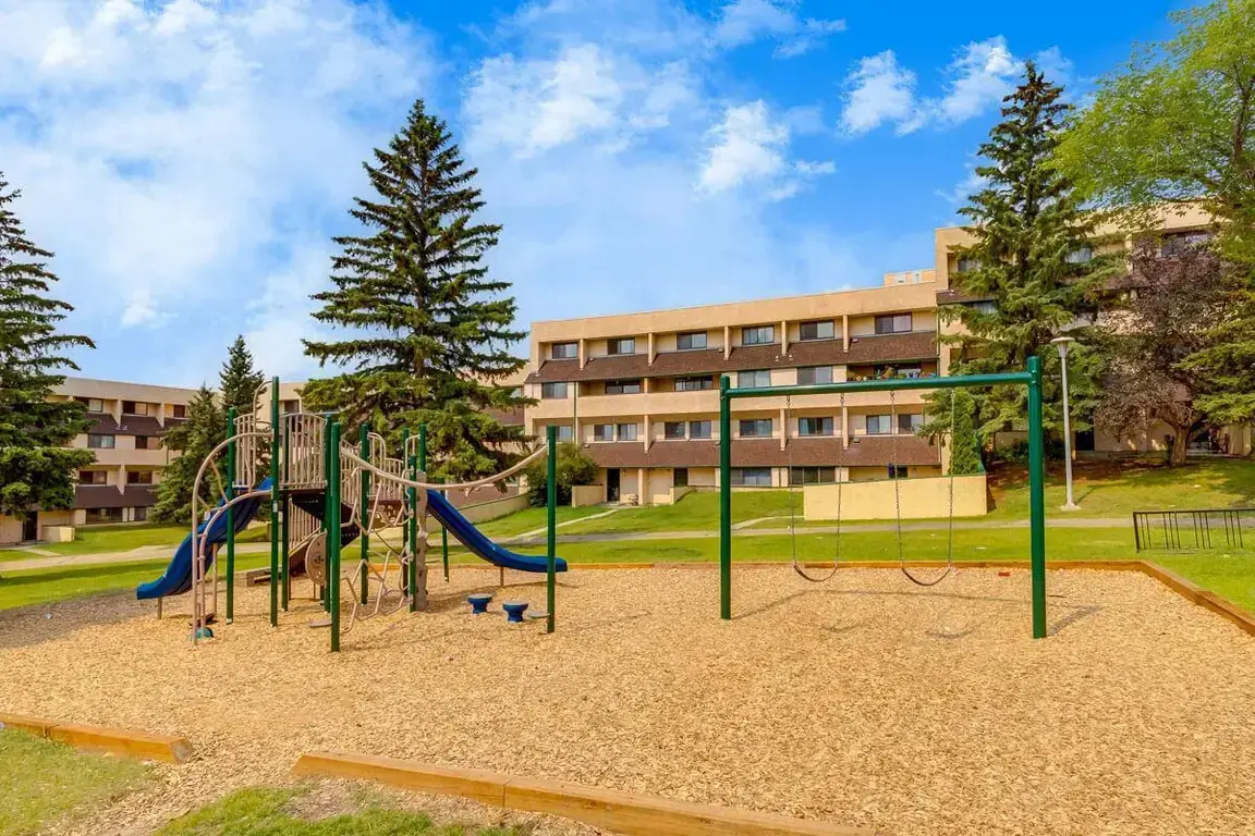 Outdoor playground at South Ridge Apartments in Edmonton.