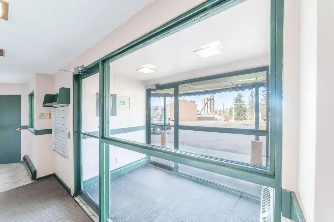 Secure entrance at South Ridge Apartments in Edmonton.