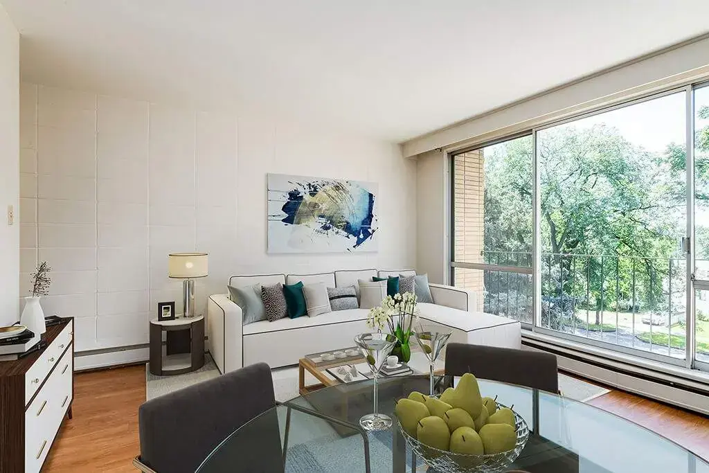 Spacious living room at Applewood in Lethbridge.