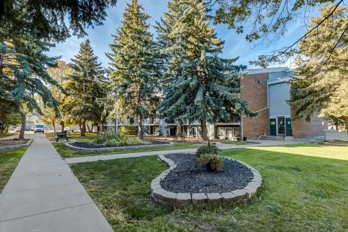 Well-maintained green space at Forest Gardens in Moose Jaw.
