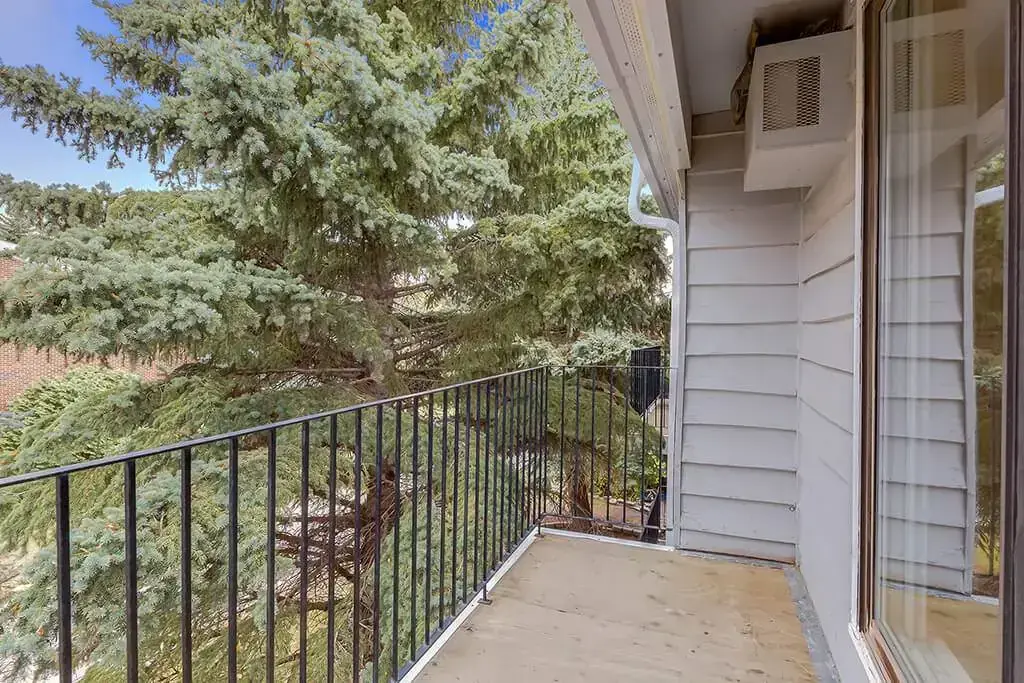 Access to the private balcony at Forest Gardens apartments in Moose Jaw.