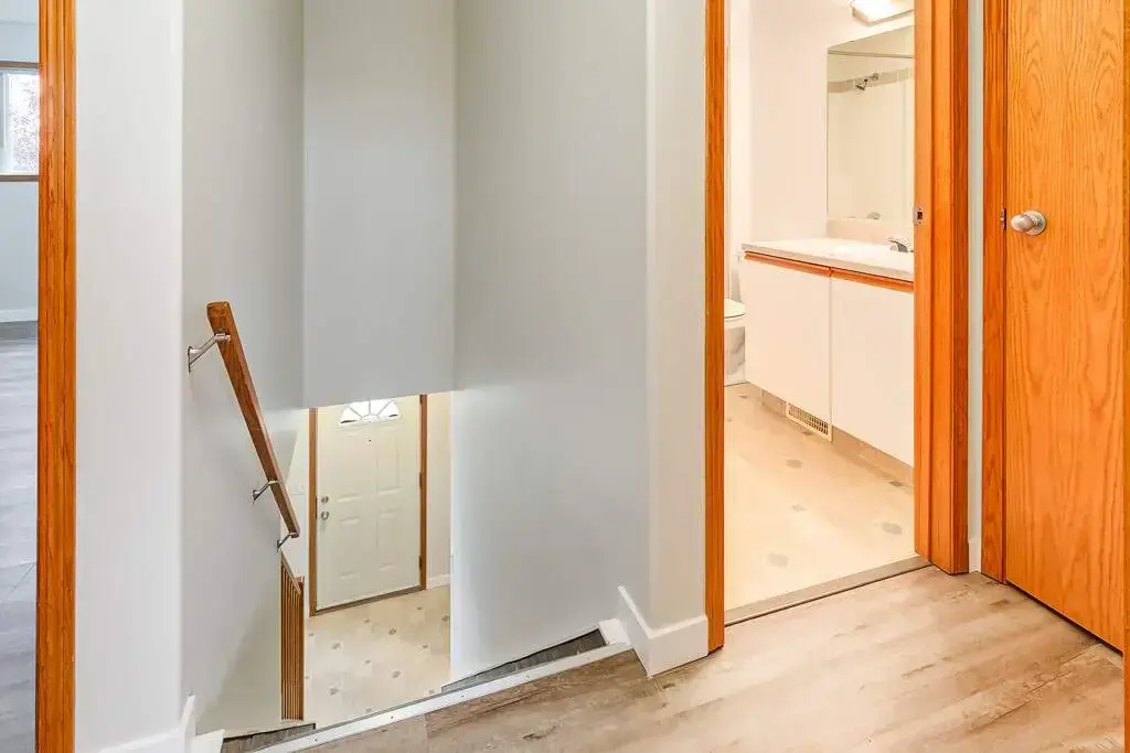 Access to the lower level at Kyte Crescent Townhomes in Red Deer.
