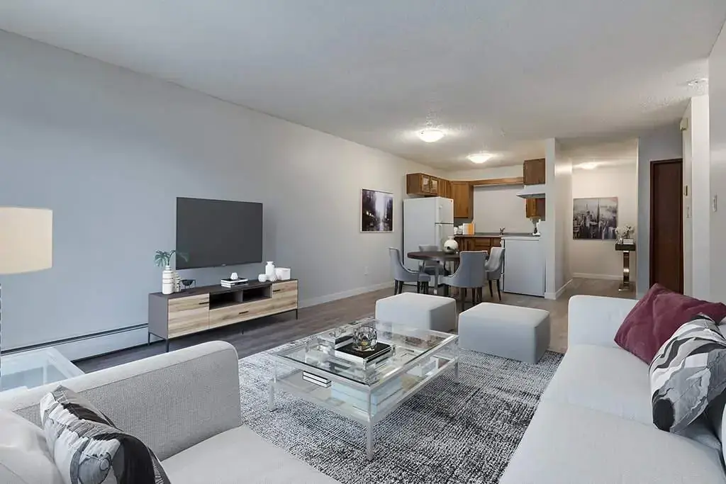 Inviting living room space at Concord Apartments in Regina.