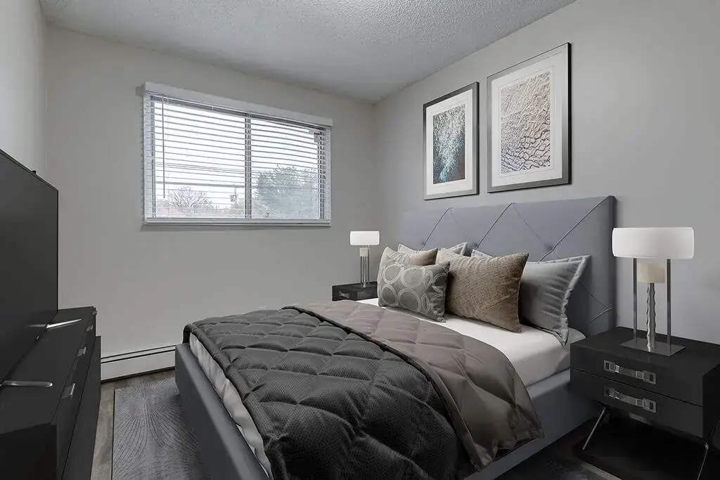 Comfortable size bedrooms at Caswell Manor in Saskatoon.