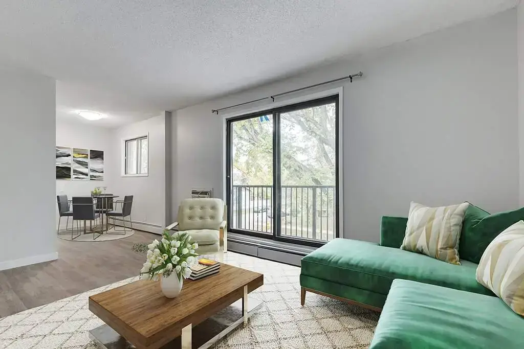 Large living room with open layout at The Chaparel in Saskatoon.