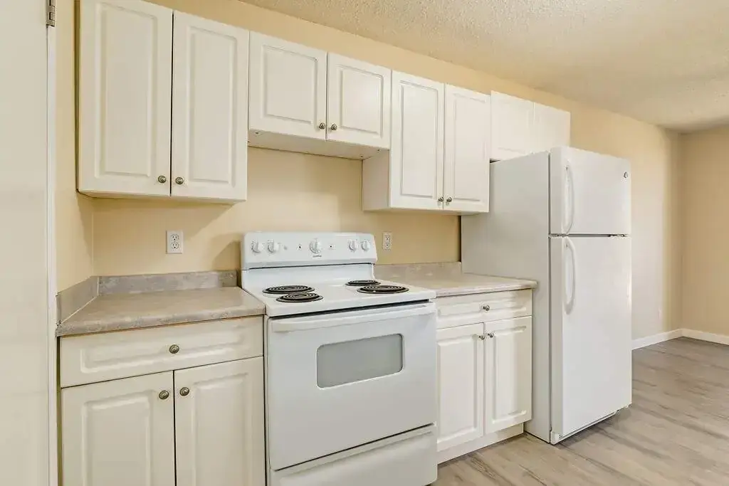 Bright galley style kitchen at Gerard Estates in Wetaskiwin.