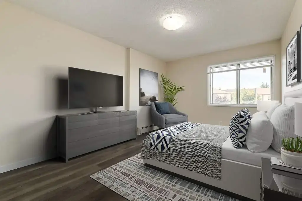 Comfortable size bedroom at Westwind Apartments in Wetaskiwin.