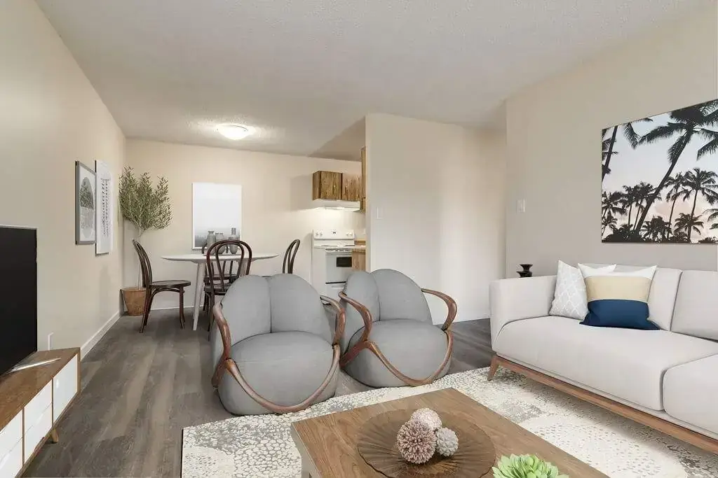 Inviting living room space at Westwind Apartments in Wetaskiwin.