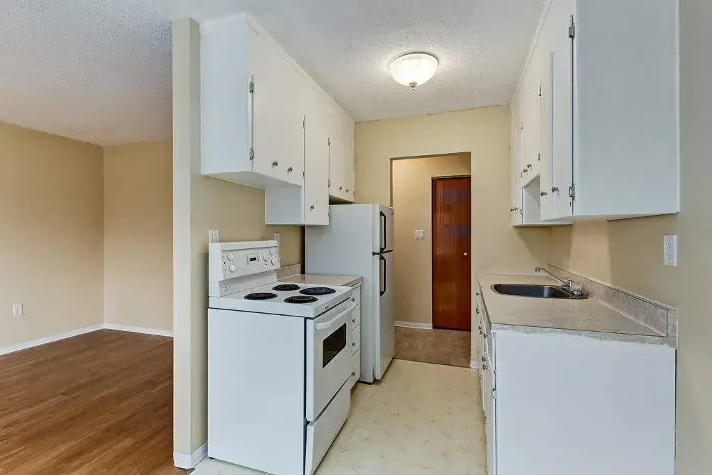Galley style kitchen at Crescent Court in Yorkton.