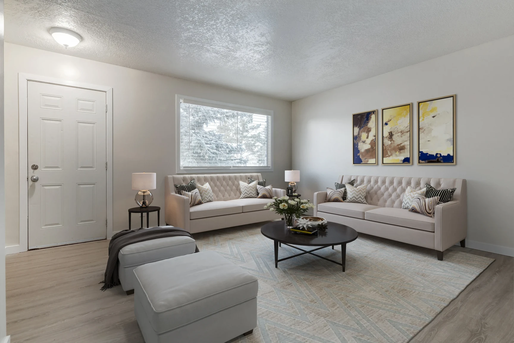 Inviting living room space at Manville Bay in Prince Albert.