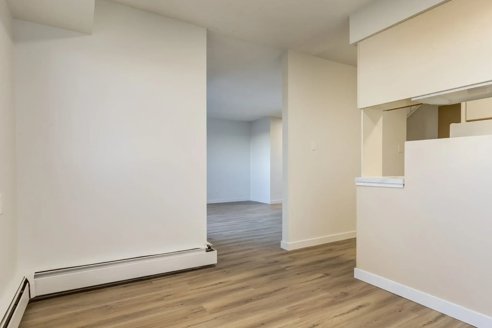 Open living room space at South Ridge Apartments in Edmonton.