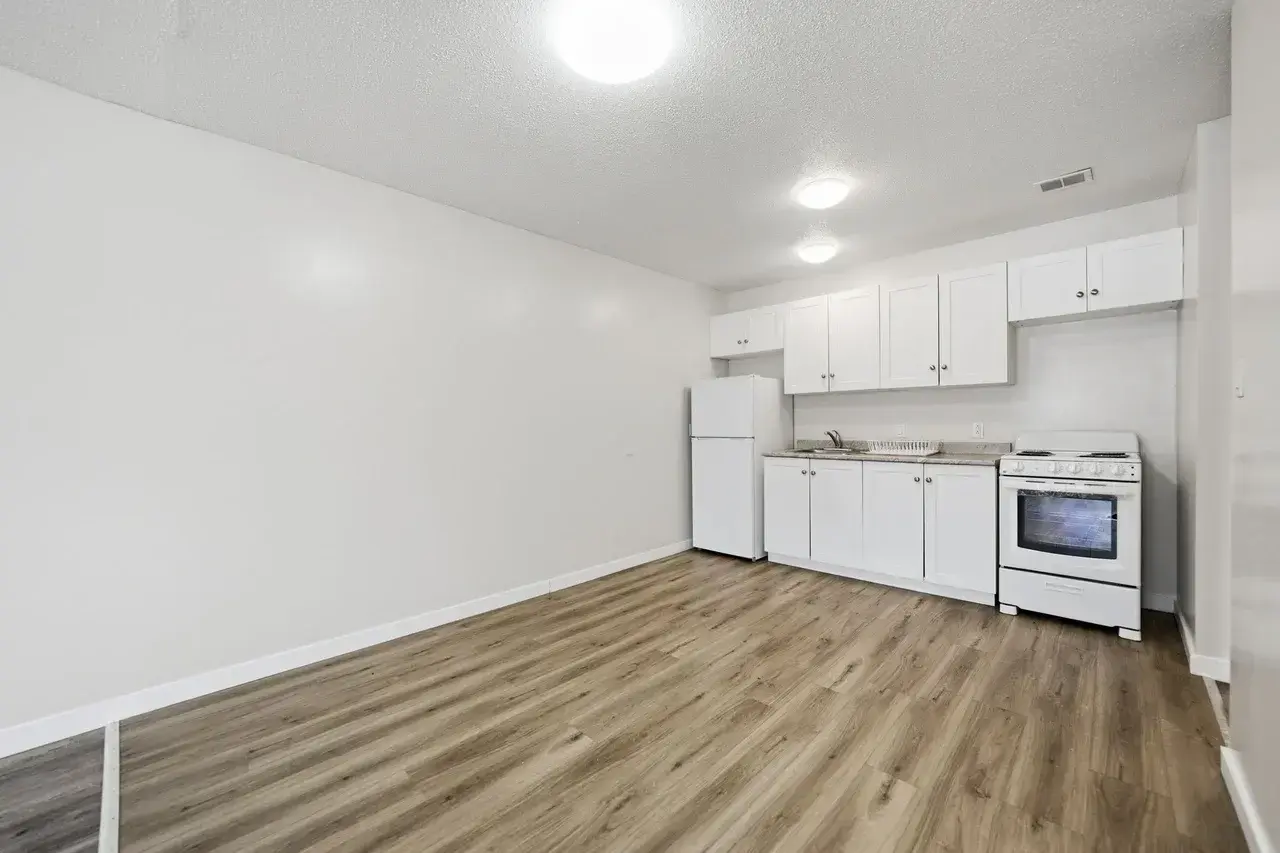 Spacious open-concept kitchen at Thomas Manor in Prince Albert.