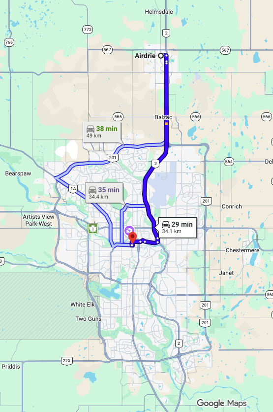 See how close Airdrie is to Calgary.