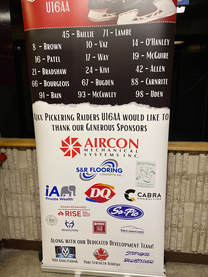 Ajax Pickering Raiders U16AA Hockey Team