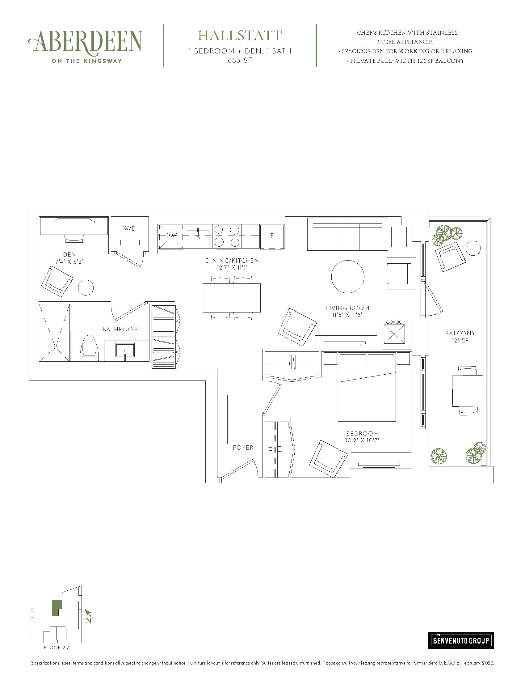 Floorplan image for  One Bed plus Den suite (Hallstatt)