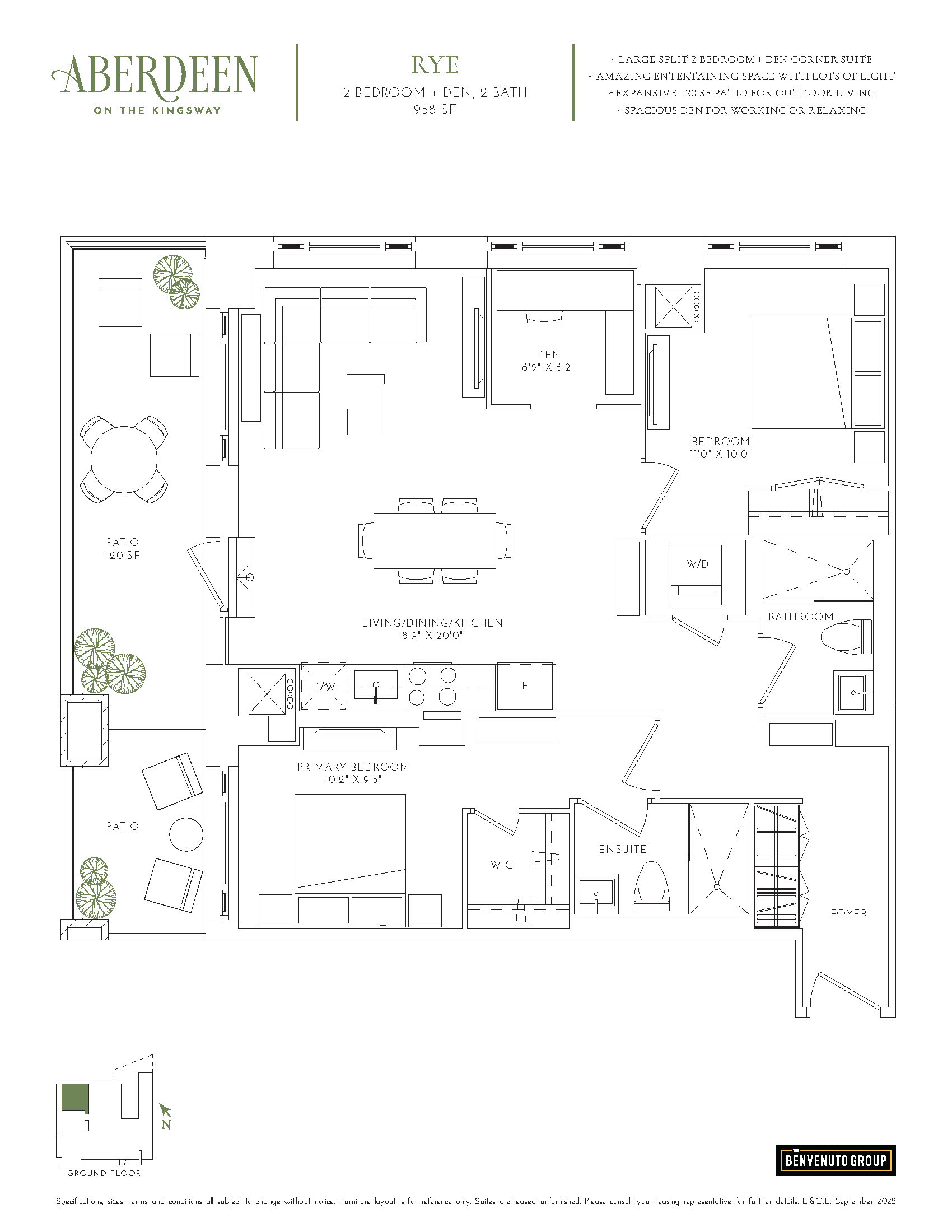 Floorplan image for Two Bed plus Den suite (Rye)
