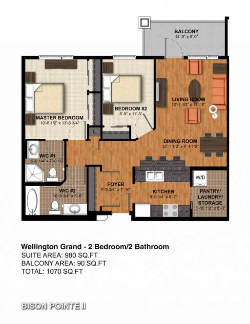 Luxury 1 & 2 bedroom apartment McCor Manitoba Bison Pointe