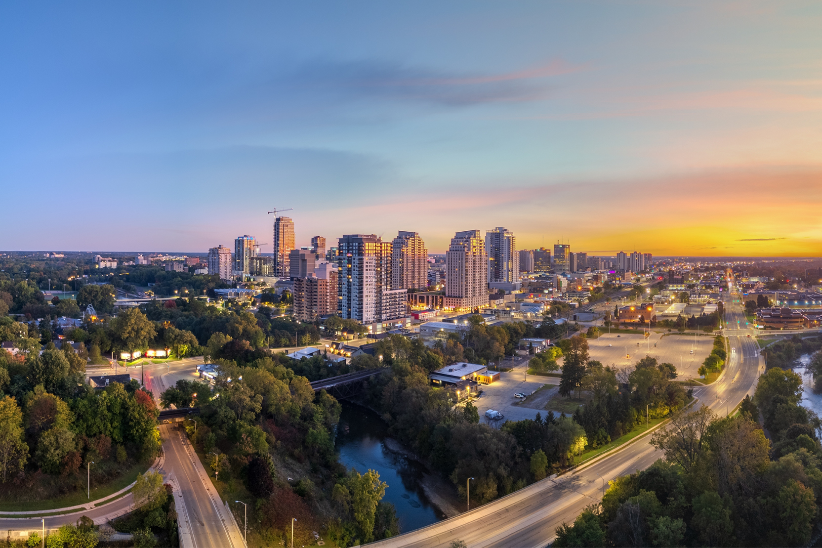 London, Ontario skyline at sunrise