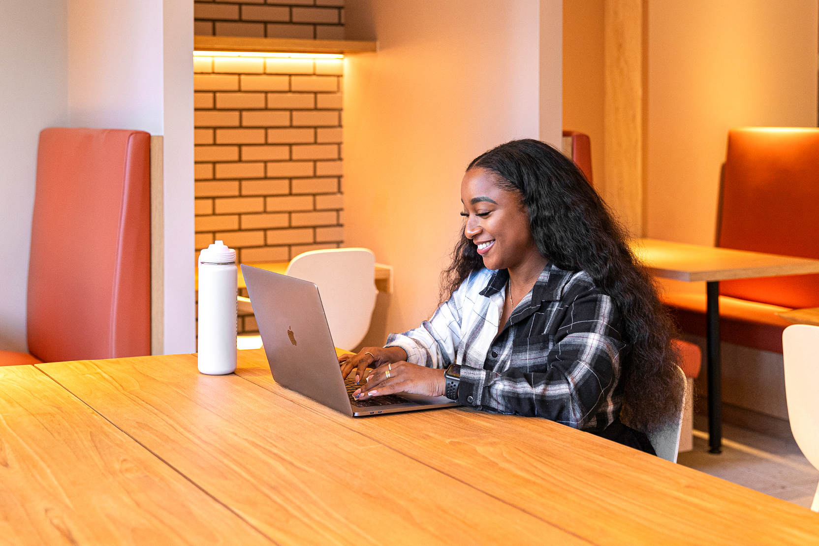 Person working on a laptop