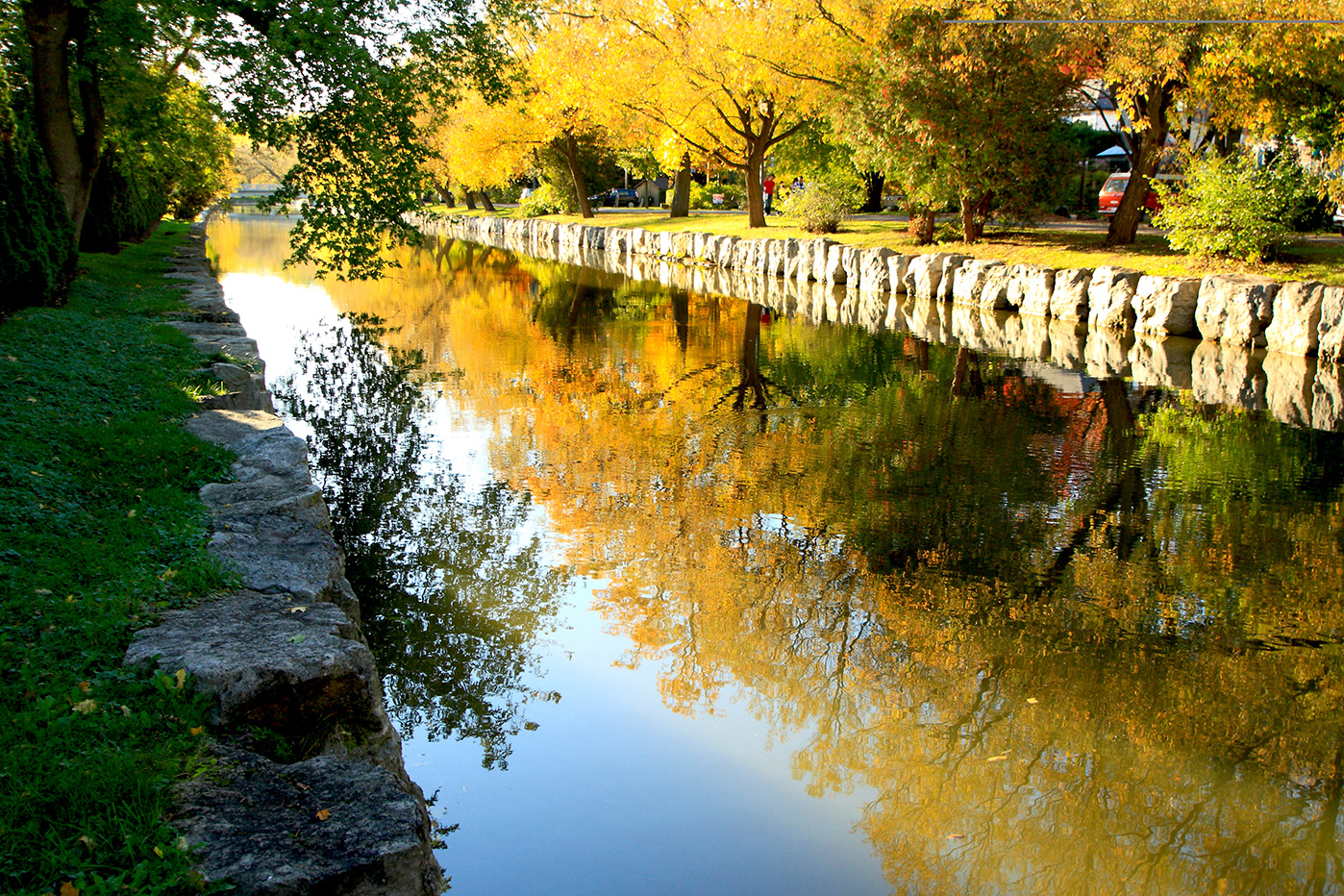 View of the Avon River in Stratford, Ontario.