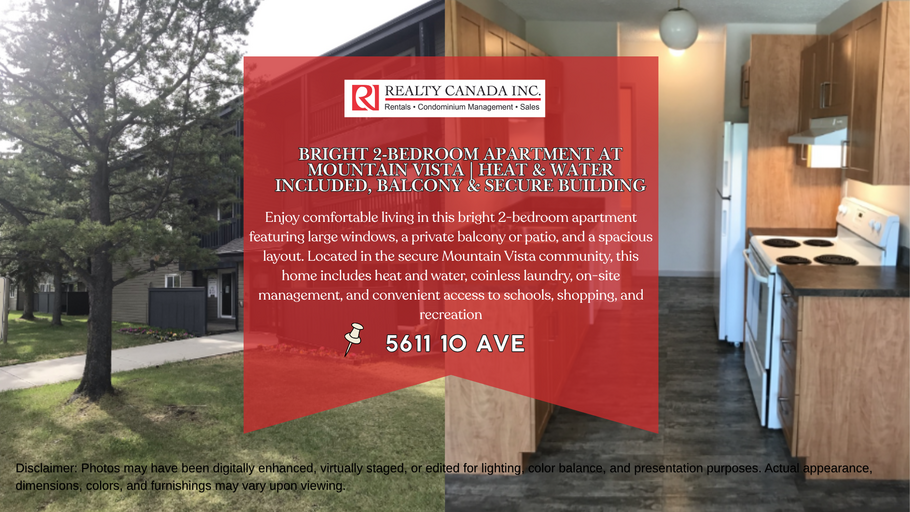 5611 10 Ave_07012026 (PN0934) Spacious 2-Bedroom with Balcony/Patio - Heat & Water Included at Mountain Vista, Edson