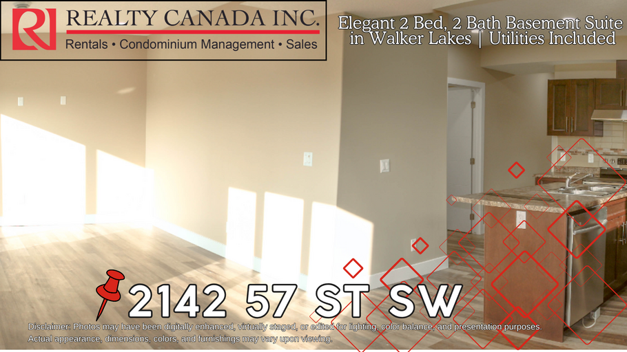 2142 57 St Nw_07292026 (PN0530-2) Beautiful 2 Bedroom, 2 Bathroom Basement Suite in Walker Lakes with utilities included!