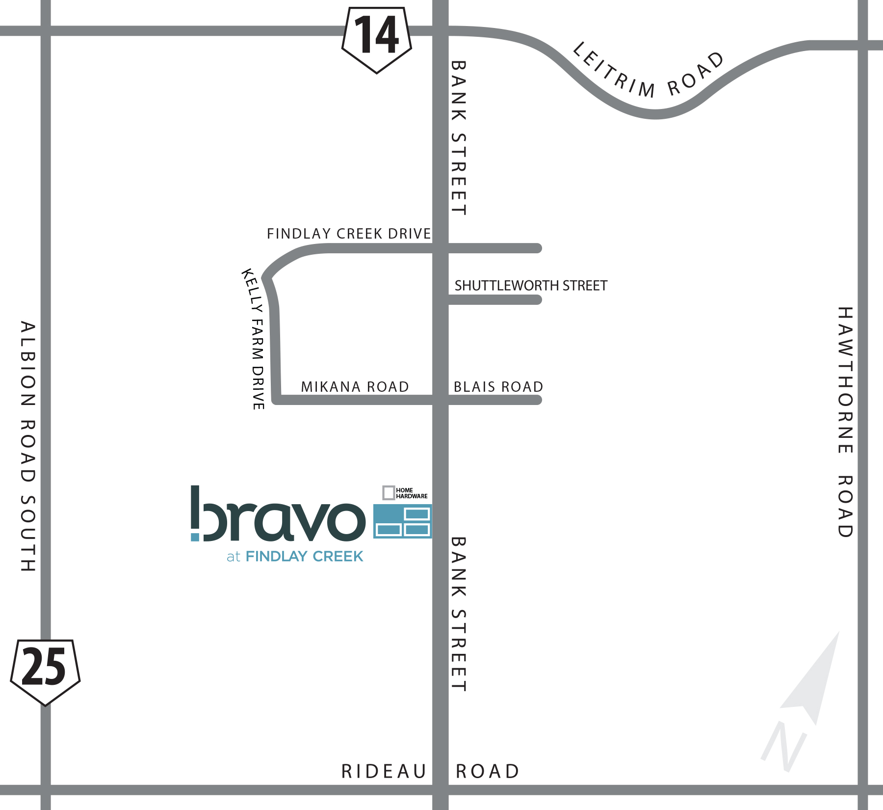 Bravo at Findlay Creek site map