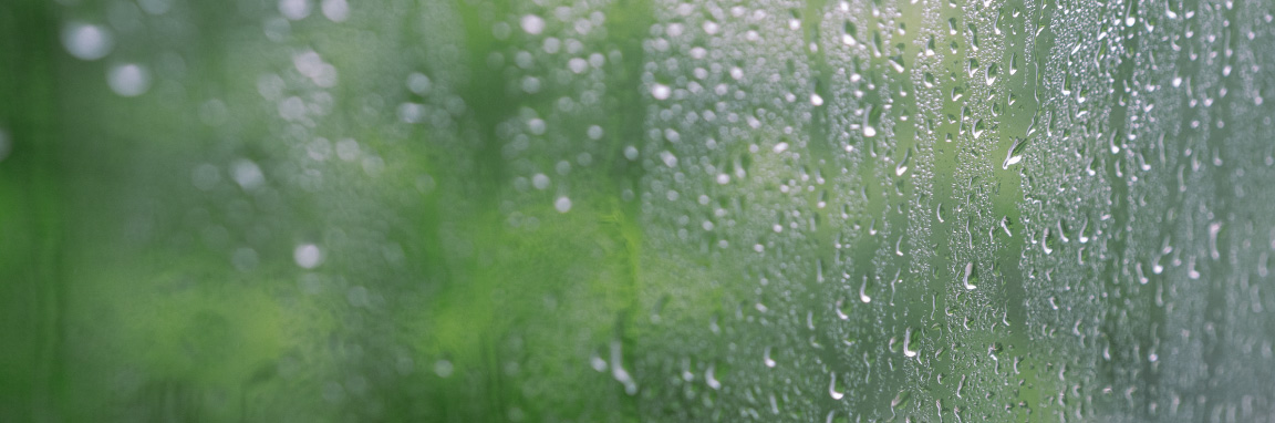 Condensation on a window during humid weather